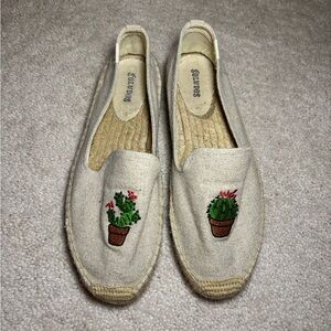Soludos Beige Cactus Embroidered Espadrilles